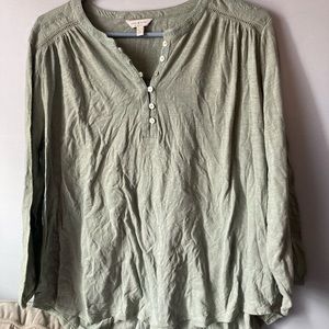 Lucky Brand Womens 3/4 Sleeve Shirt